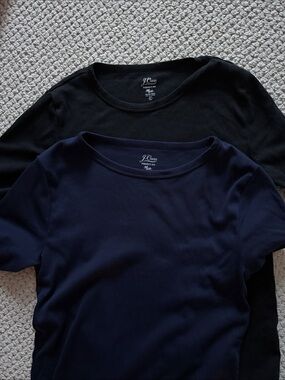 J. Crew Perfect Fit Tees Navy and Black